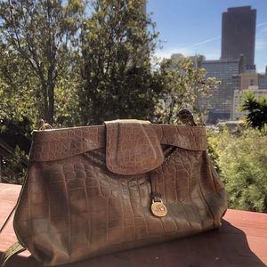 Green leather Brahmin bag